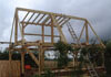 Timber framed garage at Foxearth, Sudbury, Suffolk CO10 7JX