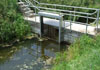 Twin leaf Penstock mounted on a headwall in Somerset