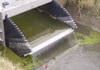 Stainless Steel and HDPE Tilting Weir showing the HDPE Side Cheeks